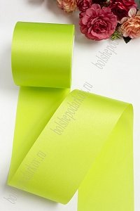 Лента атласная 7,5 см*25 ярд (SF-1370) лаймовый №058 Лента атласная 7,5 см*25 ярд (SF-1370) лаймовый №058