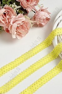 Тесьма-резинка с кружевом 2 см*10 ярд (SF-611-1) желтый №91813