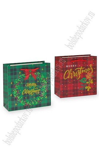 Пакет &amp;quot;Новогодний&amp;quot; 14,5*15*6 см (12 шт) SF-7566, микс №40
