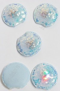 Патч с пайетками &quot;Ушки круглые&quot; 5,5*5 см (5 шт) SF-3165, голубой УЦЕНКА