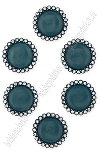 Крышечка-серединка со стразами (10 шт) SF-008, темно-зеленый №049