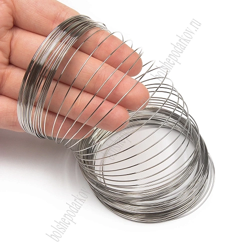 Проволока с эффектом памяти, 60 мм*0,6 мм (SF-7366) темное серебро