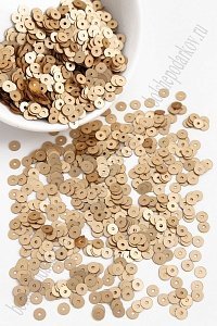 Пайетки круглые 4 мм*100 гр (SF-5756) бежевый №1609