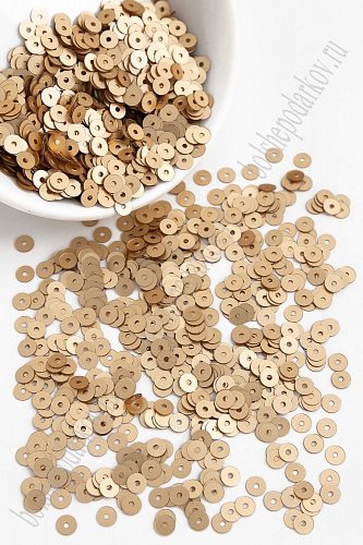 Пайетки круглые 4 мм*100 гр (SF-5756) бежевый №1609