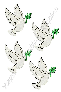 Лазерная вырубка из кожзама &quot;Голубь&quot; 4,5*5 см (10 шт) №20, несклеенная