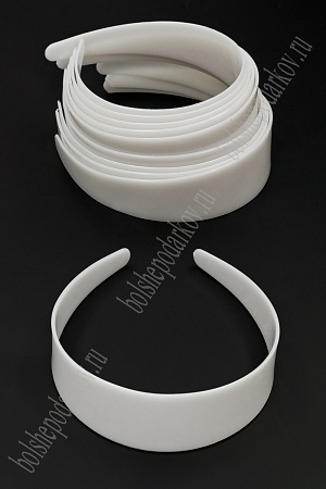 Ободки для волос 3,8 см пластиковые (10 шт) SF-7525, белый