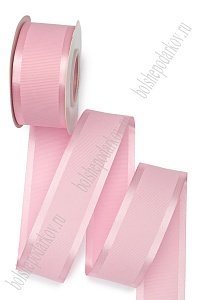 Лента репсовая с атласным краем 4 см*20 ярд (SF-7354) розовый №04