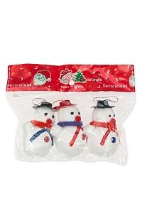 Новогодние украшения 5,5 см "Снеговик" (3 шт) SF-3505