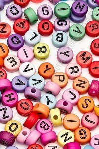 Бусины круглые &quot;Буквы английские&quot; 7 мм (500 гр) SF-7269, микс