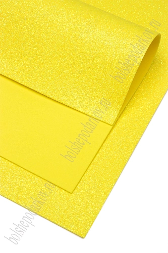 Фоамиран глиттерный А4, перламутровый 2 мм Premium (10 листов) SF-1956, желтый №3013
