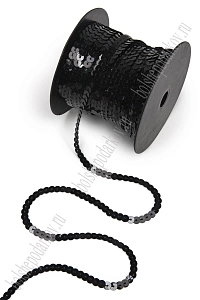 Пайетки 6 мм на нитке (SF-3068) черный