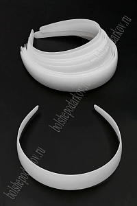 Ободки для волос 3 см пластиковые (10 шт) SF-7524, белый