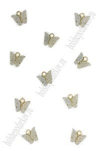 Подвеска металл &quot;Бабочка №4&quot; (10 шт) SF-7343, золото/серебро №2