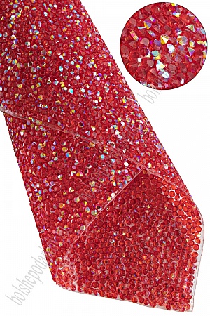 Стразовое полотно на силиконовой основе 24*40 см (SF-6005) красный/хамелеон №21