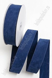 Лента замшевая двусторонняя 4 см*20 ярд (SF-7252) синий №15