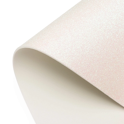 Фоамиран глиттерный А4, перламутровый 2 мм Premium (10 листов) SF-1956, белый №005