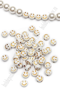Бусины круглые "Смайлик" 7 мм (50 гр) SF-7263, №3