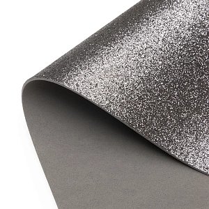 Фоамиран глиттерный А4, 2 мм Premium (10 листов) SF-1955, черное серебро №2023 Фоамиран глиттерный А4, 2 мм Premium (10 листов) SF-1955, черное серебро №2023