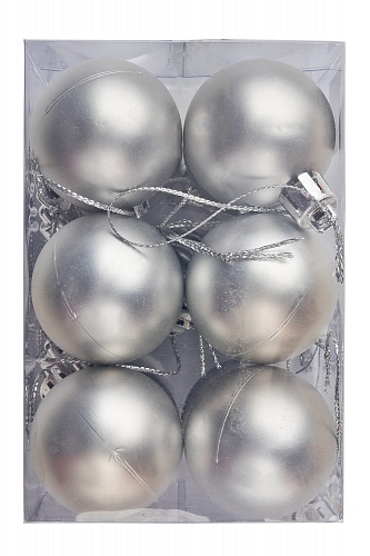 Набор новогодних шаров 4 см (12 шт) LF00014, серебро