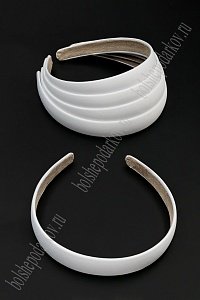 Ободки пластиковые в атласной ткани 2 см (5 шт) SF-7547, белый №7