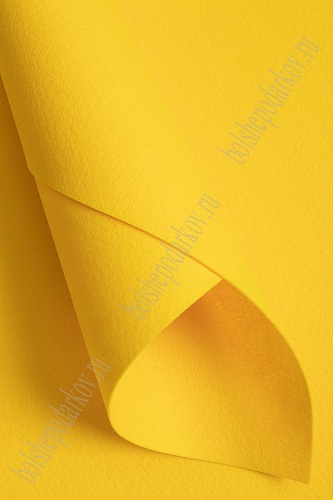 Фетр жесткий 1,2 мм, Корея Solitone 40*55 см (5 шт) темно-желтый №821