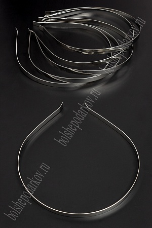 Ободки для волос металл 7 мм (50 шт) SF-1255, серебро