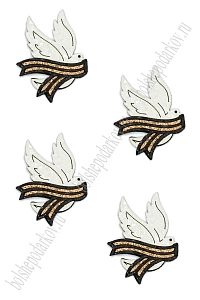 Лазерная вырубка из кожзама "Голубь" 4*5 см (10 шт) №16, несклеенная