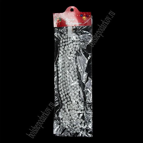 Бусы на нитке 8 мм*2,7 м, молочный (LF 653)