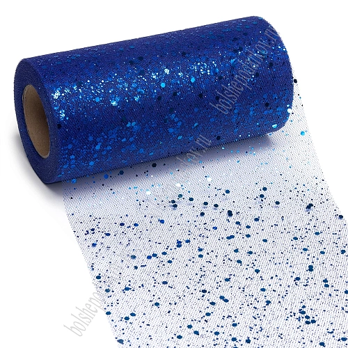 Фатин с пайетками 15 см*25 ярд (SF-605) темно-синий №24