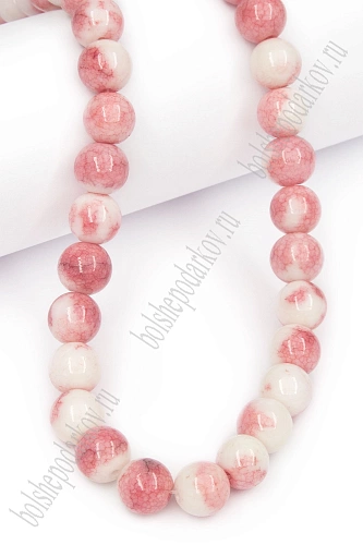 Бусины круглые на леске 10 мм (SF-8085) агат имитация микс №1