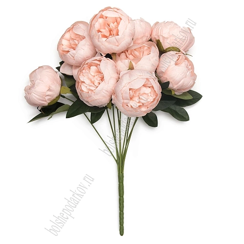 Букет декоративный 42 см &amp;quot;Пионы&amp;quot; (SF-8124) розовый персик