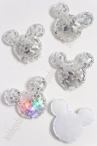 Патч с пайетками &quot;Мультик&quot; 6*5,3 см (5 шт) SF-3165, серебряный УЦЕНКА