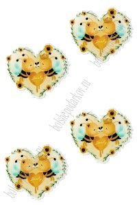 Кабошон-вырубка &quot;Пчелки&quot; 3,4*3 см (10 шт) SF-5915