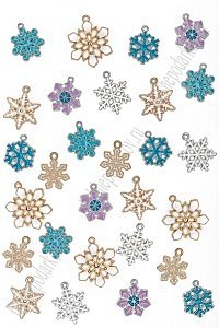 Подвеска металл &quot;Снежинки&quot; (28 шт) SF-7343, ассорти