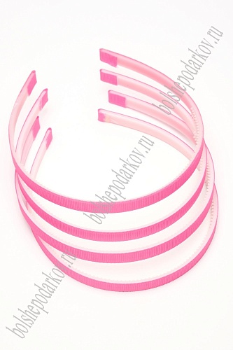 Ободки 1 см, пластик. с репсовой тканью (20 шт) SF-1466, розовый №138