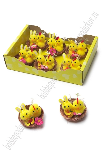 Пасхальный декор &amp;quot;Цыпленок и кролик&amp;quot; 7 см (6 шт) SF-7863, №16