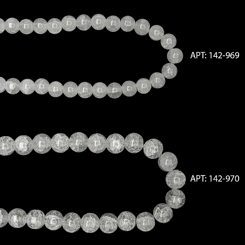Бусины круглые на леске 8 мм (SF-8081) кварц имитация молочный