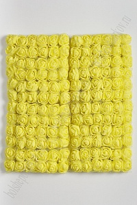 Головки цветков "Розочка" на веточке с сеточкой, 144 шт (SF-043), желтый №9