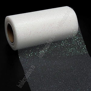 Фатин с блестками  15 см*25 ярд (SF-604) молочный №16