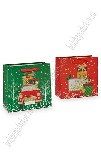 Пакет &quot;Новогодний&quot; 14,5*15*6 см (12 шт) SF-7566, микс №39
