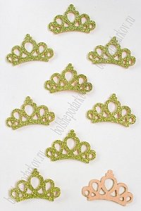 Патч с блестками &quot;Корона ажурная&quot; 4,4*2,8 см (30 шт) SF-1108, салатовый