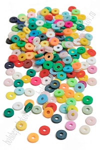 Бусины плоские 6 мм на леске 40 см (5 шт) SF-7285, сиреневый