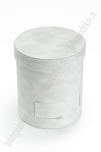 Коробка цилиндр, бархатная 17*20 см (SF-7435) белый