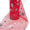 Фатин &amp;quot;Снежинки&amp;quot; 15 см*15 ярд (SF-3776) красный/серебро