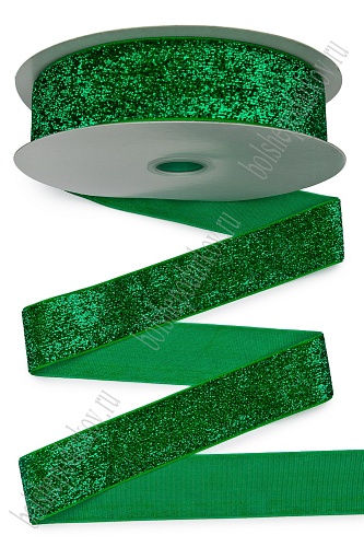 Лента с люрексом 3,8 см*20 ярд (SF-7318) зеленый №06