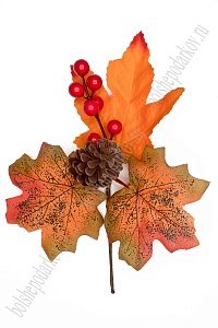 Веточка &quot;Кленовые листики с шишкой&quot; 16 см SF-7308, №2