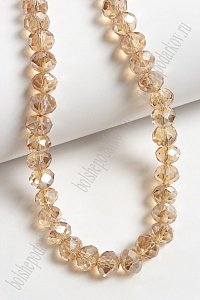 Бусины стеклянные, прозрачные перламутр., на леске "Rondelle" 8 мм (SF-670) бежевый №215