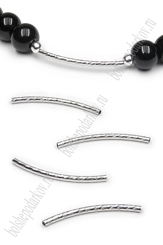 Трубочка для бижутерии 30 мм*2 мм (50 шт) SF-7666, серебро №9