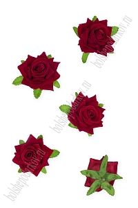 Головки цветов &quot;Роза&quot; 6 см (5 шт) SF-7874, красный