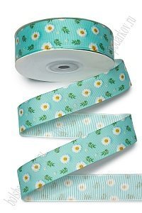 Лента репсовая 2,5 см*25 ярд с рисунком &quot;Ромашки&quot; SF-6131, №3